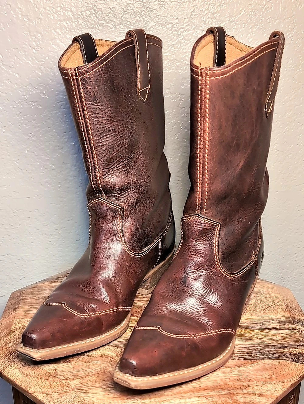 Dingo Leather Heeled Boots Brown US 6.5